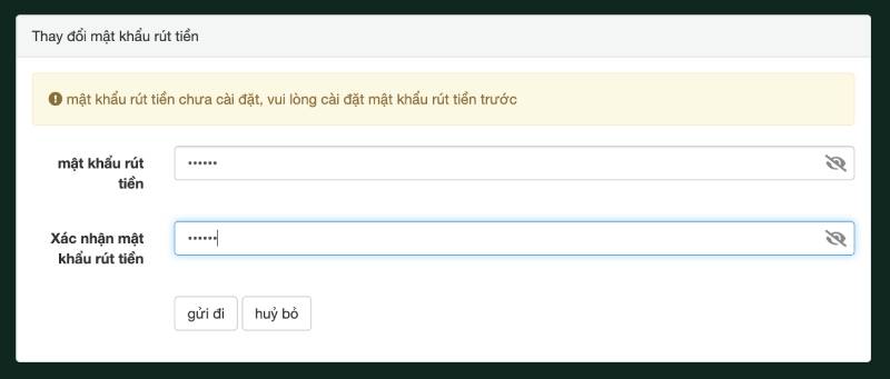 Cai mat khau rut tien