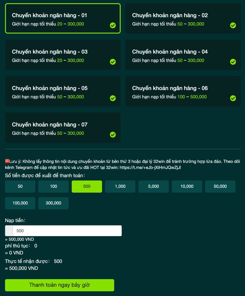 Chuyen khoan ngan hang