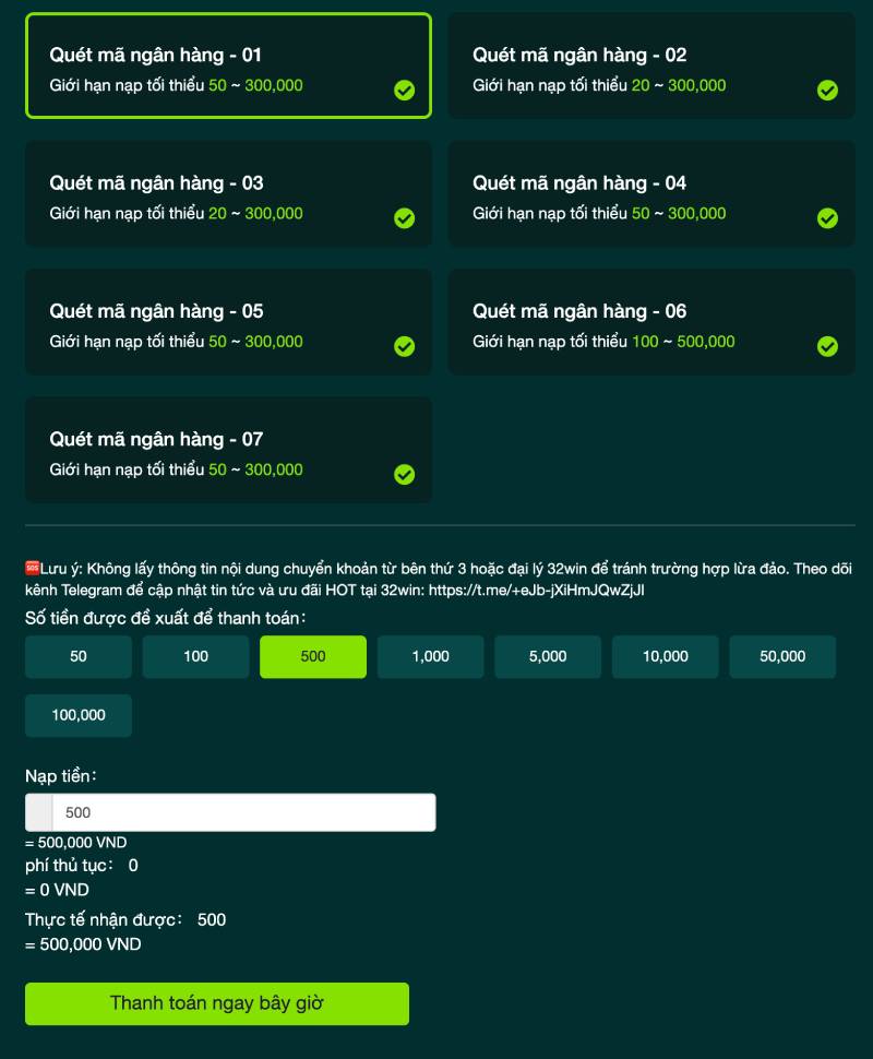 Quét mã ngân hàng (QR Code)