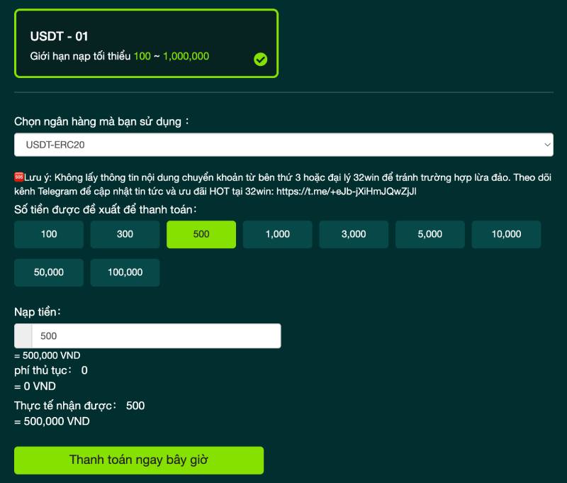 USDT – lựa chọn dành cho người chơi quốc tế